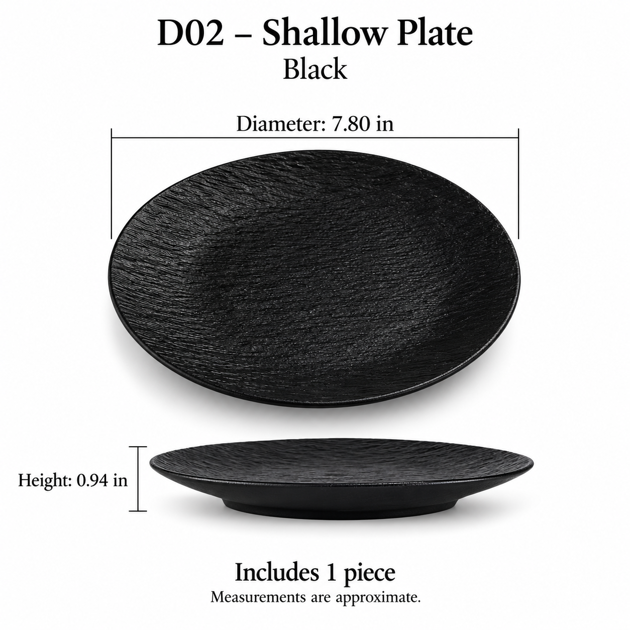 Rock Texture Ceramic Dinnerware Collection – Black & White
